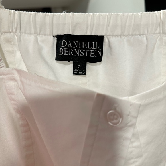 Danielle Bernstein for Macy’s White Button Up Puff Sleeve Babydoll Dress Size 2 - Picture 3 of 7